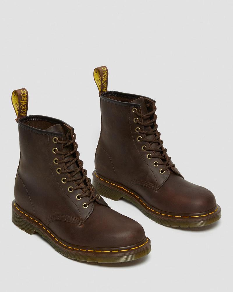 Dr Martens 1460 Crazy Horse Læder Snørestøvler Dame Brune | DK 154GSO